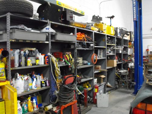 Fully Organized shelves in the Vehicular Sciences Lab